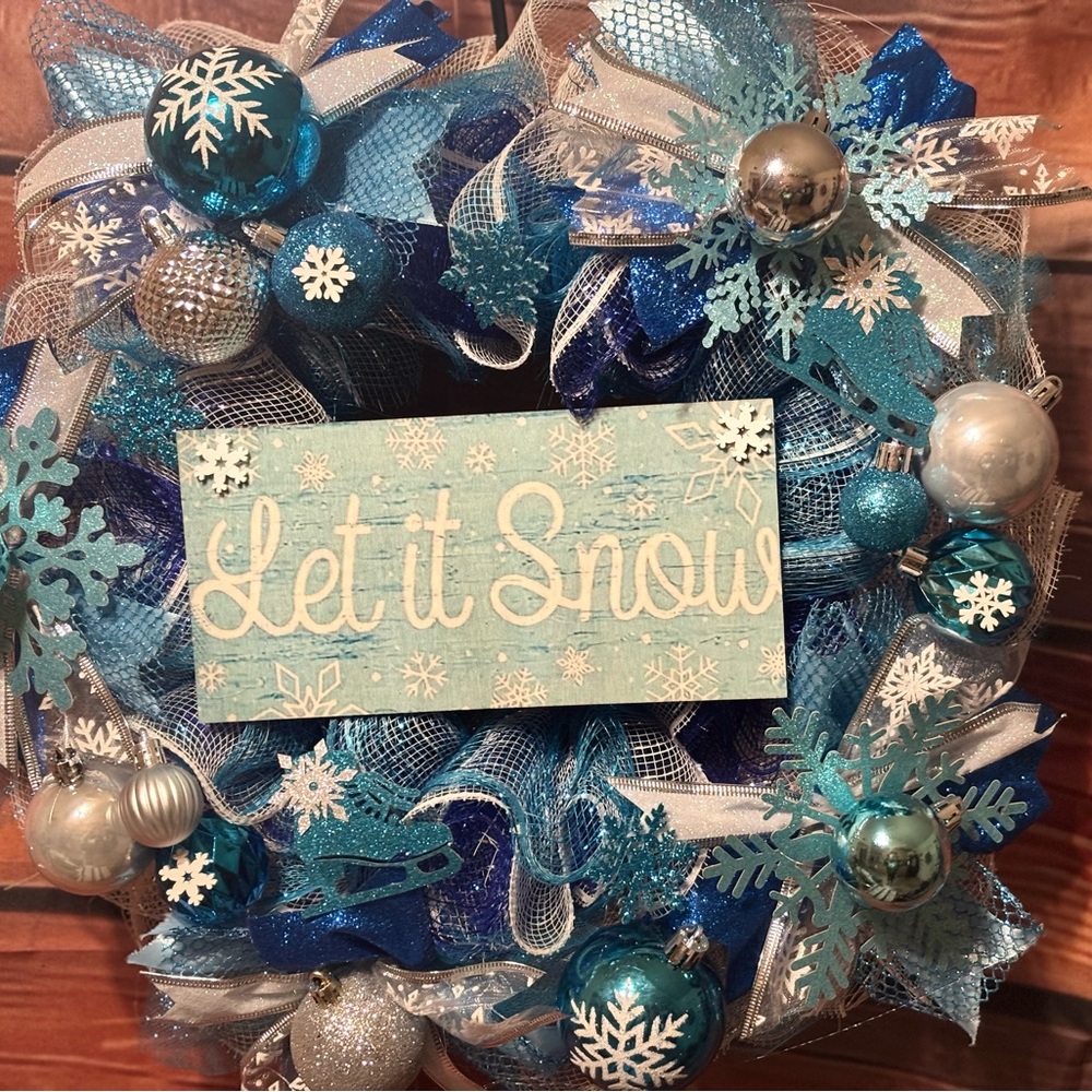 Let it snow Christmas Holiday wreath